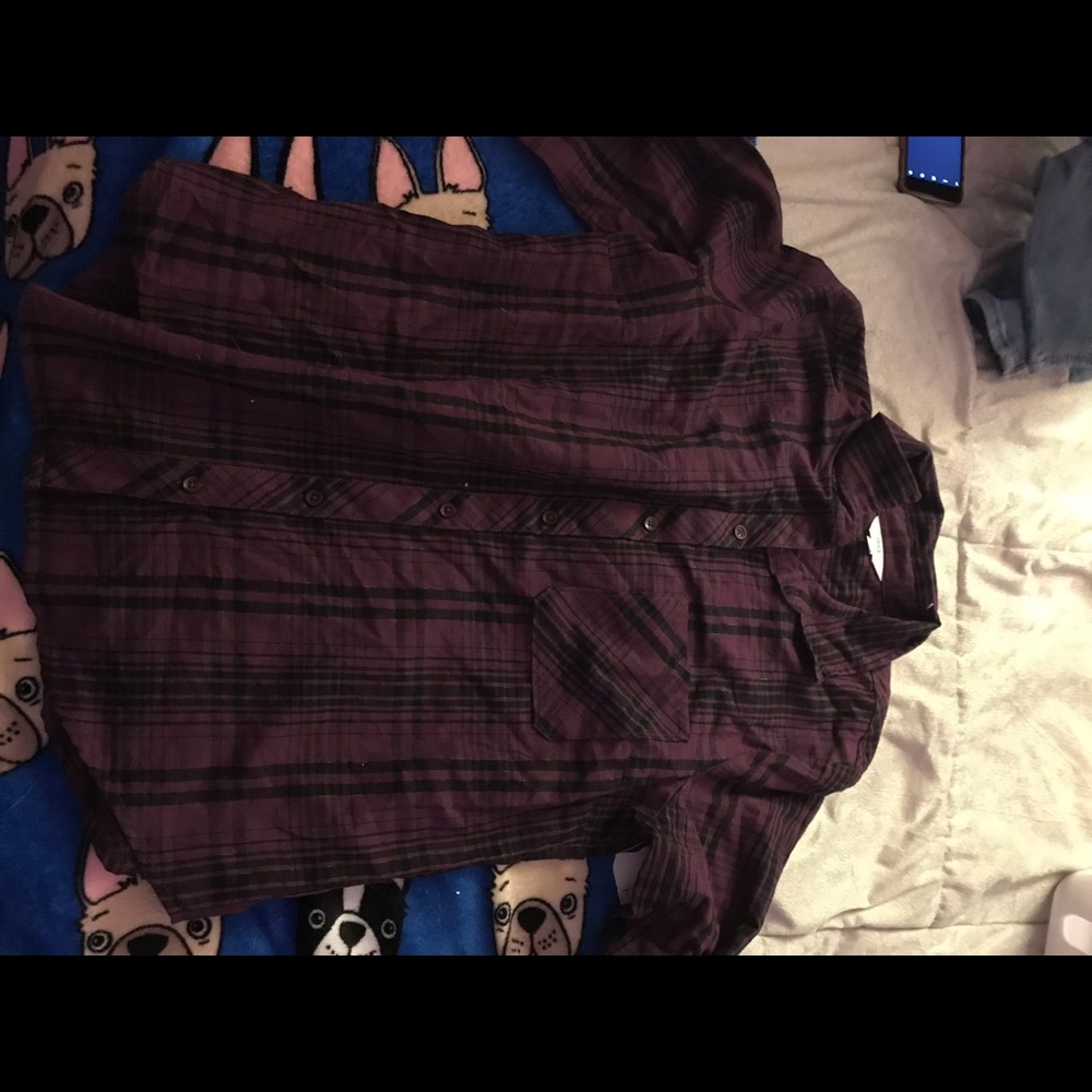 Purple and black flannel